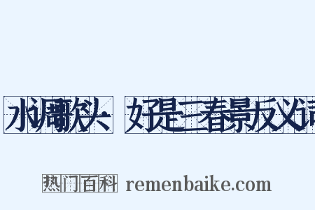 水调歌头·好是三春景反义词是什么意思的图片